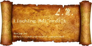Lisching Ménrót névjegykártya